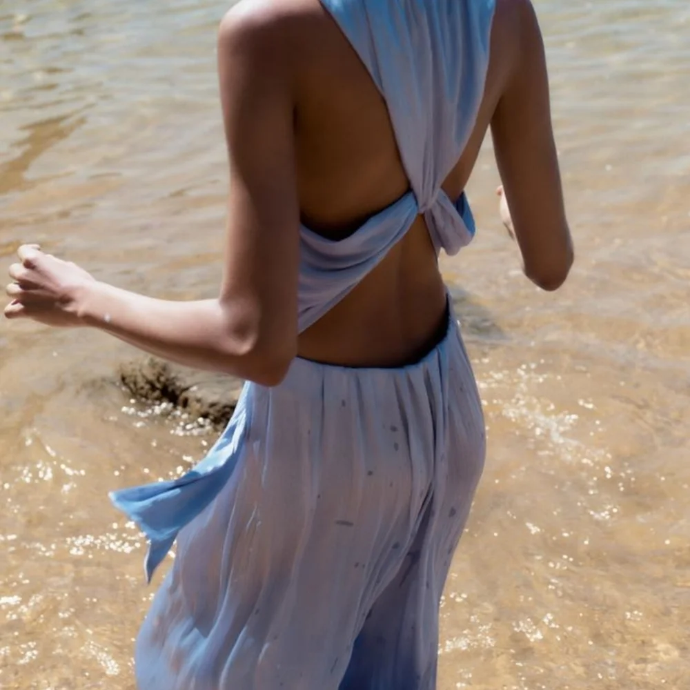 Zara NWTs Satin Jumpsuit With Wrinkled Effect - Picture 3 of 10